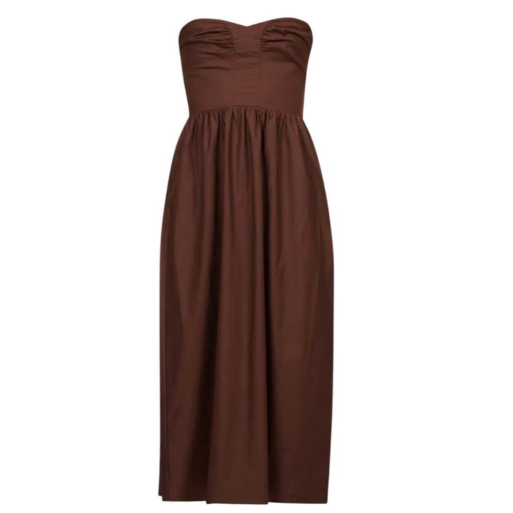 Reformation‎ Buckley Strapless Midi Dress Size 10 Stretch Organic Cotton